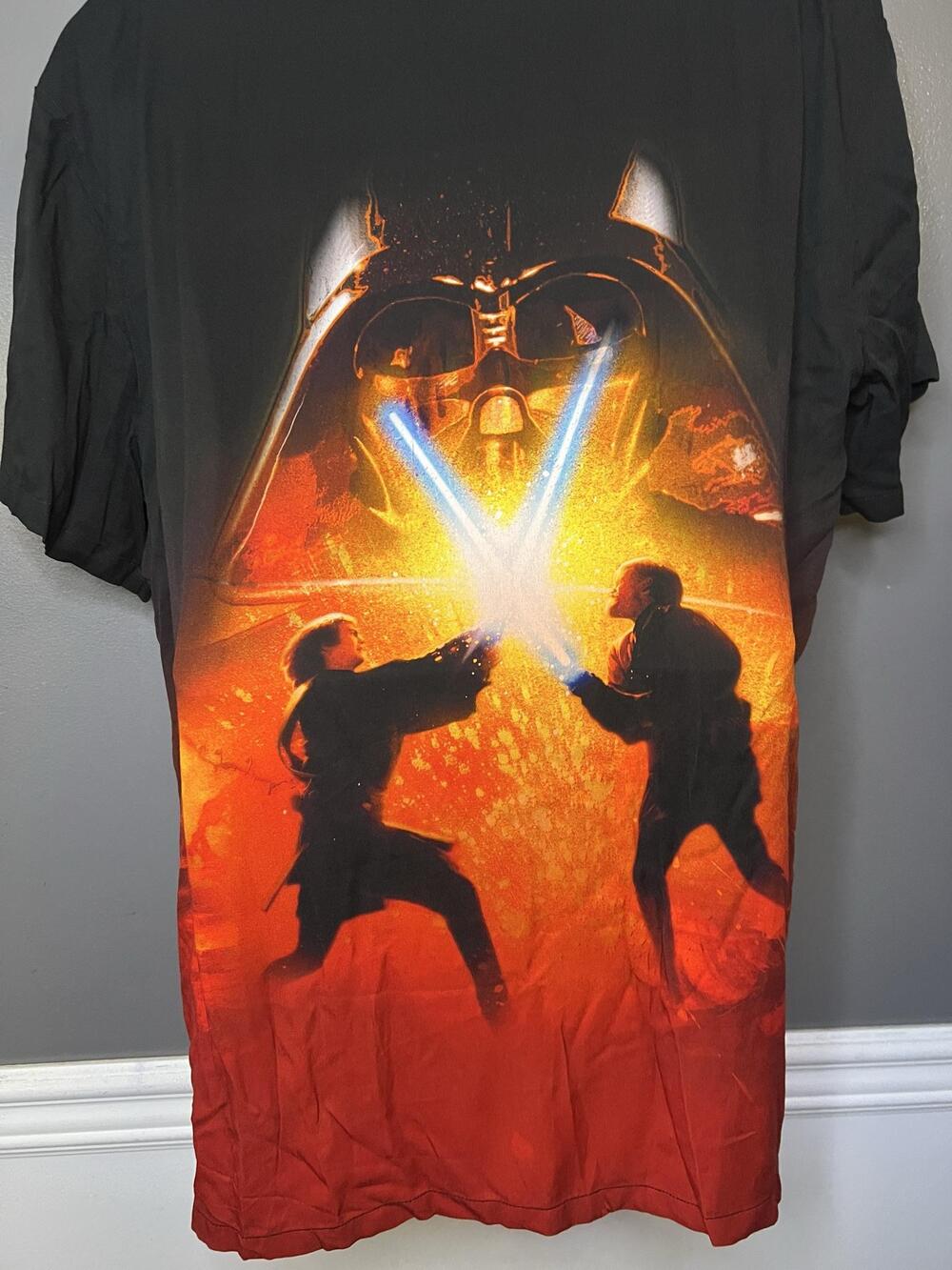 Her Universe x Star Wars Shirt Womens 2X Black Anakin Obi-Wan Graphic Button Up